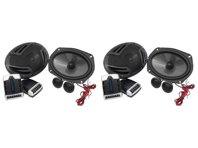 RV69.2C 2000-Watt Peak/440-Watt RMS 6x9 in 4-Ohm Component Car Speakers, Butyl Rubber Surrounds, Aluminum Voice Coils, for Car Audio Systems, 8-Piece
