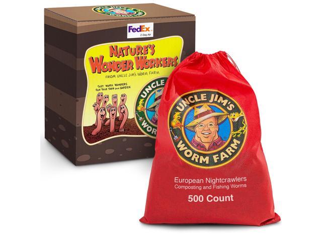 500 Count Super Red European Nightcrawlers for Composting and Garden Soil Aeration Large Nightcrawlers Improve Soil Structure and Quality for...