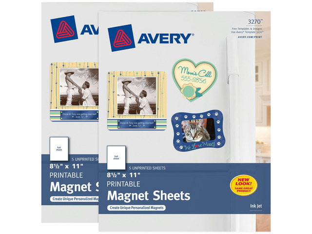 Avery Printable Magnet Sheets, 8.5' x 11', White, 2 Packs (5814)