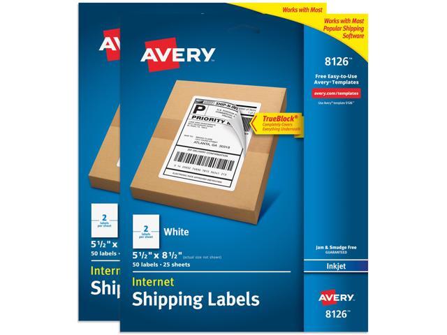 Avery Shipping Labels, 5.5' x 8.5', White, 100 Labels (8126)
