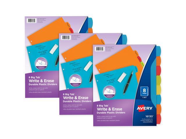 Avery Big Tab Write & Erase Plastic Dividers, 3 Sets (21210)