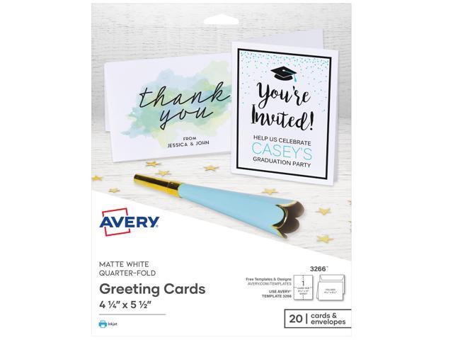 Avery Quarter-Fold Greeting Cards & Envelopes, 4.25' x 5.5' (3266)