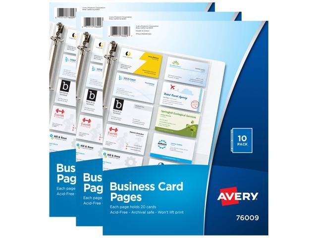 Avery Business Card Organizer Pages, 10 Per Pack, 3-Pack (78723)