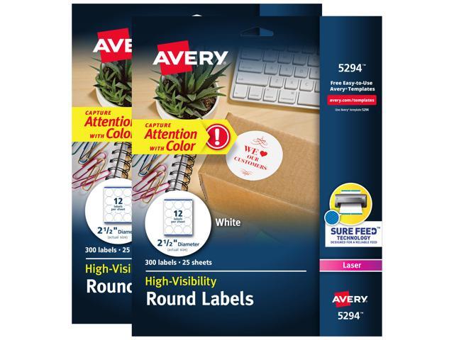 Avery Round Labels, Laser, 600 2-1/2' Labels (45294)