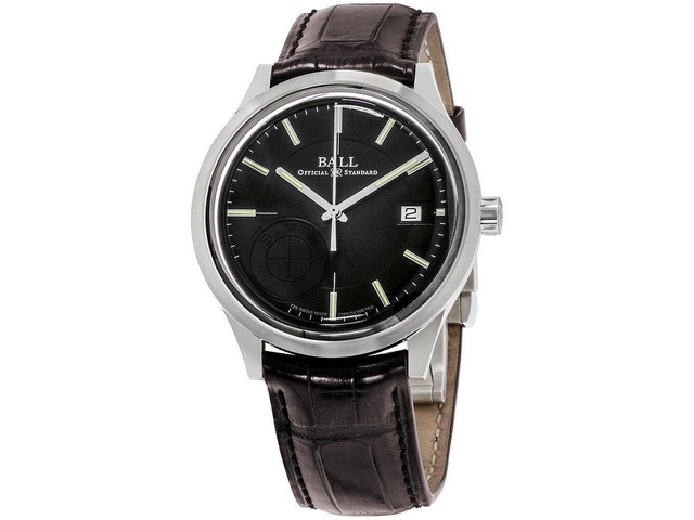 BALL for BMW Classic Automatic COSC Stainless Steel Black Dial Brown Leather Strap Date Mens Watch NM3010D-LCFJ-BK