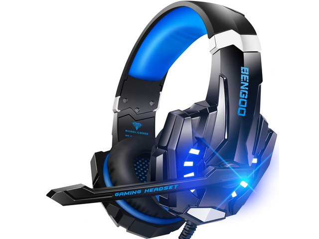 BENGOO G9000 Stereo Gaming Headset for PS4 PC Xbox One PS5 Controller, Noise Cancelling Over Ear Headphones with Mic, LED Light, 7.1 Surround...