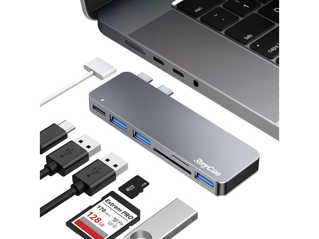 USB C Hub Adapters for MacBook Pro/MacBook Air M1 M2 M3 2023 2022 2021 2020 2019 13' 14' 15' 16', 6-in-2 Multiport MacBook Adapter with Thunderbolt...