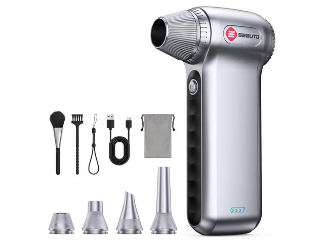 Electric Air Duster 180000RPM, Powerful Cordless Compressed Air Duster with 3-Speed Mini Air Duster Blower, Rechargeable Dust Cleaner for Computer...