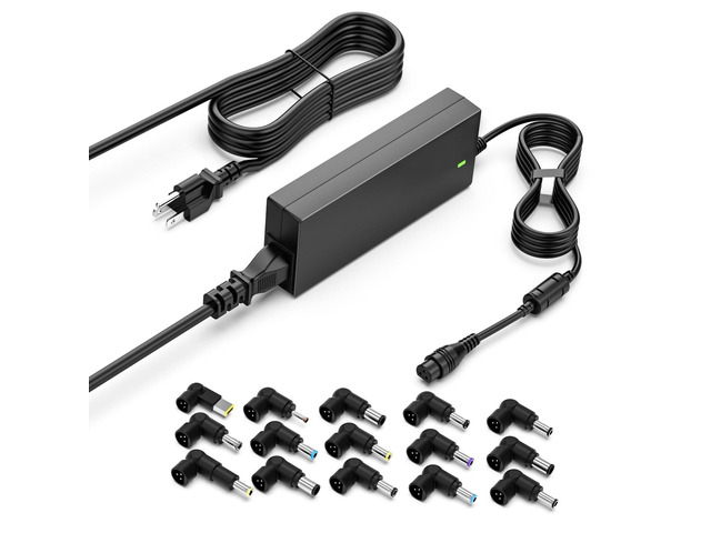 90W Universal Laptop Charger 15 Tips Compatible with HP Dell Lenovo Check Voltage & Wattage before buy. NO USB-C tips