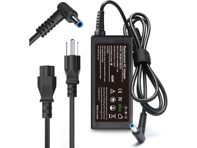 45W Laptop Charger for HP Laptop Computer,19.5V 2.31A Smart Blue Tip Power Adapter for HP Pavilion x360,Envy 11 13 15,EliteBook 840 G3...
