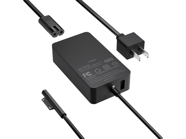 65W Charger Compatible with Microsoft Surface Pro 11, 10, 9, 8, 7+, 7, 6, 5 Fast Charging for Surface Laptop 7/6/5/4/3/2/1/Studio, Go 4/3/2/1, Book...