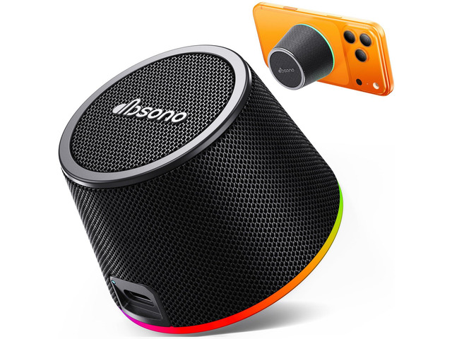 Small Portable Bluetooth Speaker Birthday Gifts Magnetic Phone Stand Magnetic Wireless Bluetooth Speaker,TWS Pairing,9 RGB Modes,IPX5...