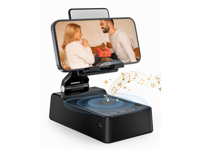 Gifts for Men Women, Phone Stand with Bluetooth Speaker, HD Surround Sound Speaker, Compatible with all iPhone/Android phones iPad Kindle, Cool...