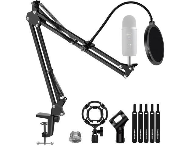 InnoGear Microphone Stand Mic Boom Arm for Blue Yeti HyperX QuadCast S SoloCast Snowball Fifine K669B and other Mic, with Shock Mount Windscreen...