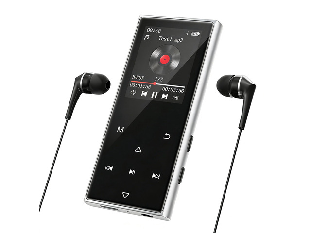 128GB MP3 Player with Bluetooth 5.3, Music Player with Built-in HD Speaker, FM Radio, Voice Recorder, HiFi Sound, E-Book, Earphones Included