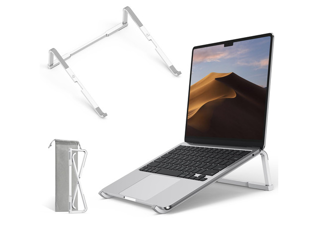 Portable Laptop Stand for Desk, Foldable Aluminum Laptop Riser, Ergonomic Computer Stand Compatible with for MacBook Pro/Air, Dell, HP, Lenovo,...