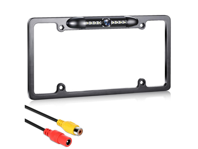 Backup Camera, AHD 1080P License Plate Backup Camera, Night Vision Rear View Camera with 8 LEDs, Wide Angle IP69K Waterproof Reverse Rear Camera...