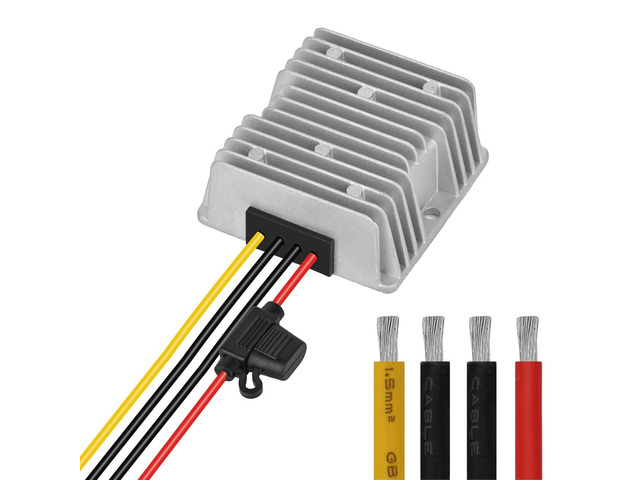 DC 24V to 12V 30A 360W Step Down Converter Regulator Waterproof Buck Power Supply Reducer RegulatorVoltage Module with Fuse (24V to 12V 30A)