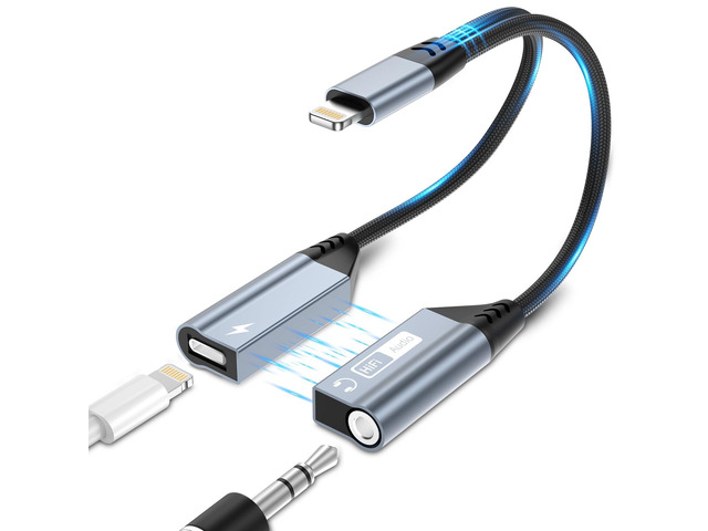Magnetic Lightning to 3.5mm Headphone Jack Adapter,[Apple MFi Certified] 2 in 1 iPhone Headphone Adapter Aux Audio and Charger Adapter,iPad...