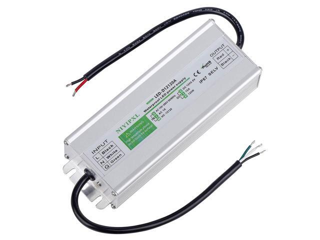 KEHIPI LED Driver 120 Watts Waterproof IP67 Power Supply Transformer Adapter 100V-260V AC to 12V DC Low Voltage Output for LED Light, Computer...