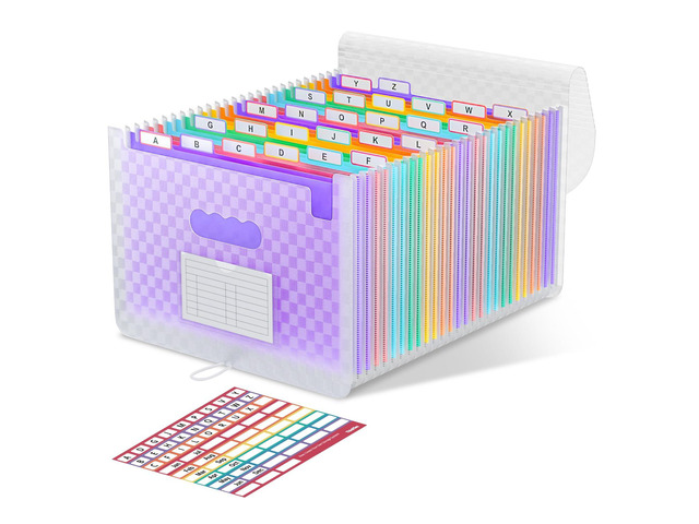 26 Pockets Expanding File Folders, Accordion File Organizer Monthly Bill Receipt Documents Organizer, A-Z Colorful Tabs, Letter/A4 Size for...