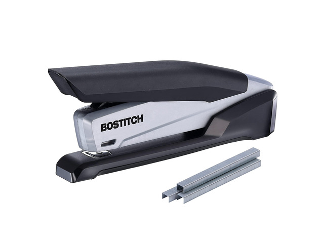 Bostitch Office InPower Desktop Eco-Friendly Stapler, One-Finger Technology, Jam-Free, Includes 210 Staples, Black (1100)