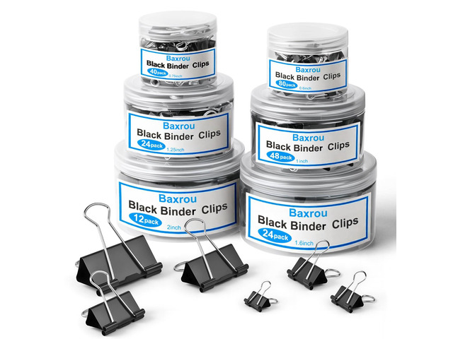 228 PCS Binder Clips Paper Clamps Assorted Sizes,Extra Large Medium Small Mini and Micro,Black Metal Paper Binder Clip 6 Sizes for Office, Home and...