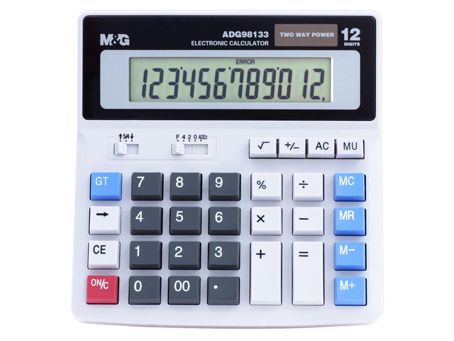 Desk Calculator 12 Digit Extra Large LCD Display, Dual Solar Power and Battery, Accounting Calculator with Big Button, Battery Include, Perfect for...