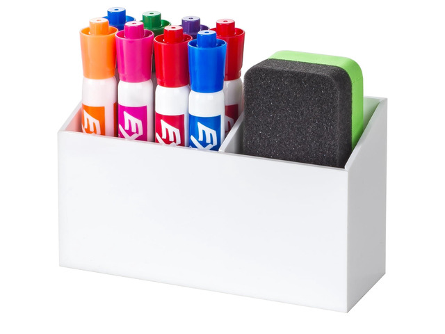 Magnetic Dry Erase Marker Holder for Whiteboard & Refrigerator Non-slip Acrylic Pen Holder for Classroom, Fridge Magnet, Locker Organizer...