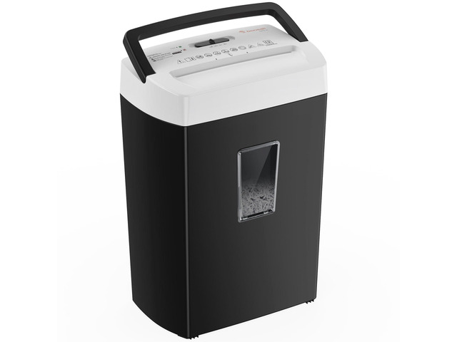 12-Sheet Cross Cut Paper Shredder for Home Office, 5.5 Gal Bin P-4 Heavy Duty Shredder for Paper, Credit Card, Mail, Staples, Transparent Window,...