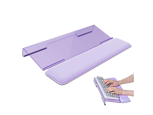 Computer Keyboard Wrist Rest, Keyboard Riser Stand for Desktop Purple, Ergonomic Acrylic Keyboard Holder, Non-slip Wrist Pad, Pain Relief for...
