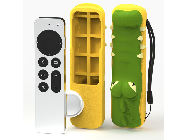 Silicone Case Fit Designed for Apple TV 4K 2021/2022 Siri Remote Protective Case with Shockproof Compatible with AirTag (Crocodile)