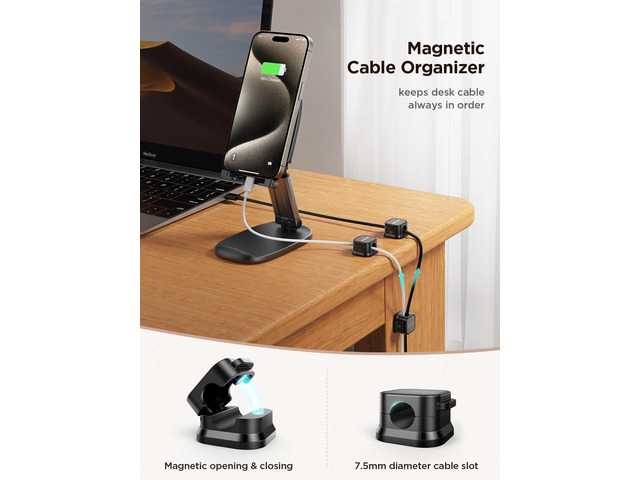 12 Pack Magnetic Cable Clip Cord Organizer Adhesive Wire Management Home Nightstand Office Desk Accessories, Dorm Room Desktop Essentials, Car Wall...
