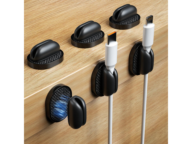 6 Pack Cord Organizer Holders - Strong Adhesive & Magnetic Desk Cable Management, Effortlessly Organize Phone Charging Cords for Home, Office, Car,...