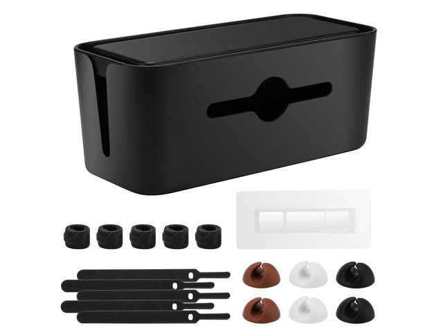 Cable Management Box,Cord Organizer for Home Office Cable Wire Hide,Black Box for Desk Floor Cable Hide,Cable Box Organizer to Cover The Power...