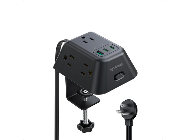 Desk Clamp Power Strip, Desk Charging Station with USB C PD 20W Desk Surge Protector with 5 AC Outlets, Fit 1.97in Tabletop Edge Thick, Extension...