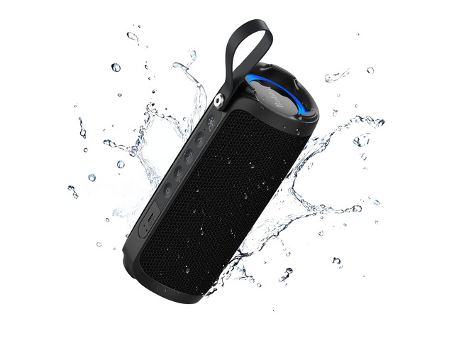 Portable Bluetooth Speaker 15W, IPX6, Black TWS Pairing, 15H Playtime, RGB, Powerful Sound with Dual Bass for Outdoor, Party, Shower, Camping,...