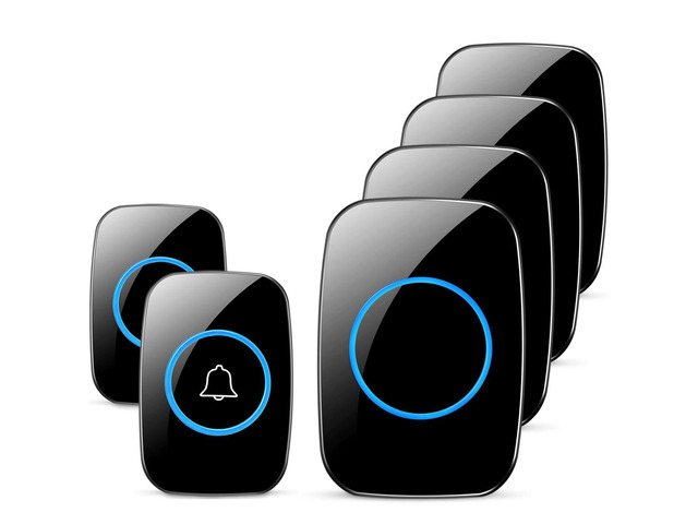 FullHouse Wireless Doorbell Kit Waterproof, Distinguish Front and Back Door Over 1000 feet Range, 60 Chimes and 5 Volume Levels with Mute Mode,...