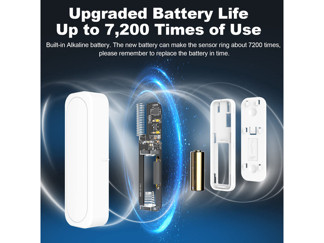 Door Chime, Door Opened Alarm for Business & Home Safety 600FT Range Door Open Sensor with 58 Chimes, 5 Volume Levels. 4 Sensors + 1 Receiver for...