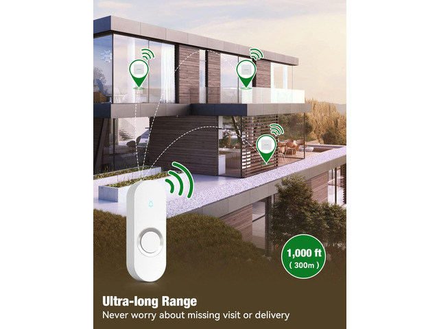 Lighted Wireless Doorbell for Home, Waterproof Battery Doorbell Wireless 1,000ft Range, 5 Volume Levels with 58 Chimes & LED Flash on Receiver...