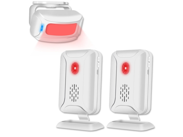 Door Sensor Chime, Motion Detector Alarm, Commercial Door Bells for Business Entry, Home Security Alert (918 Feet, 36 Tunes, 4 Volume Levels, LED...