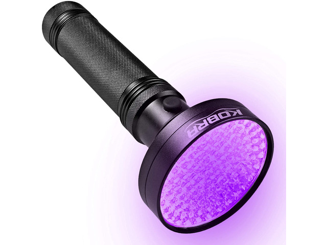 Kobra UV Black Light Flashlight 395nm - 100 LED Portable UV Light & Black Light for Pet Urine Detection - Home or Hotel Bed Bugs, Leaks &...