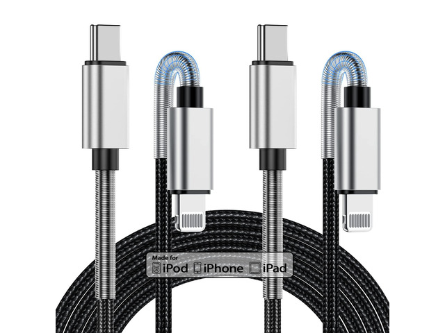 2Pack 10ft iPhone Fast Charger Cable, [Apple MFi Certified] Long USB C to Lightning Cable 10 Foot, High Fast 10 Feet Apple Charging Cord for Apple...