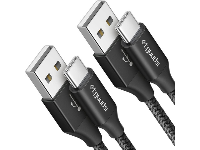 etguuds USB to USB C Cable 3ft, 2-Pack USB A to Type C Charger Cord Fast Charging for Samsung Galaxy A17 A16 A15 A26 A36 A56, S25 S24 S23 S22 S21...