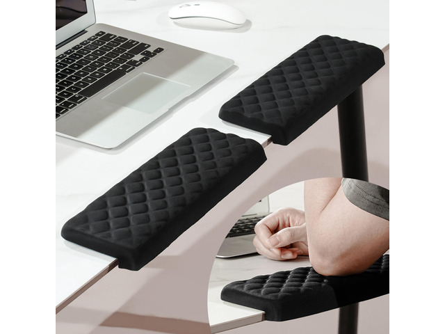L-Shaped Desk Elbow Pad for Desk, Memory Foam Elbow Support Padding with Non-Slip, Ergonomic Desk Edge Cushion, Wrist Comfort Support for Office...