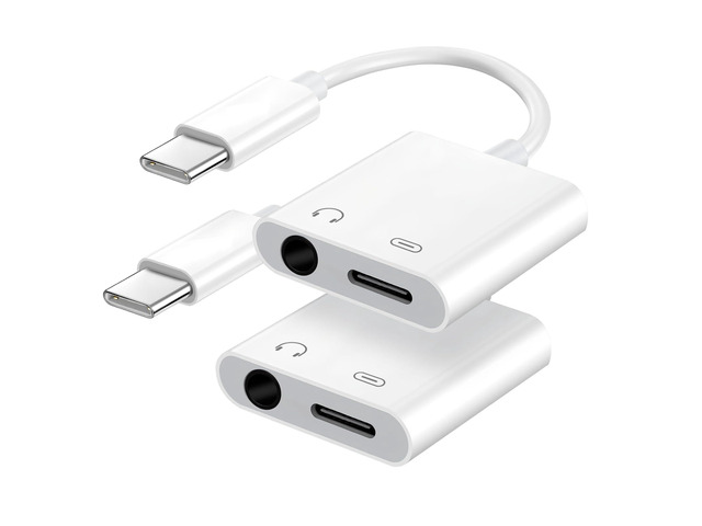 USB C to 3.5mm Headphone Jack and Charger Adapter, 2-in-1 Audio & Fast Charging Splitter for Apple iPhone 17/16/15/Pro/Pro Max, iPad, Samsung,...