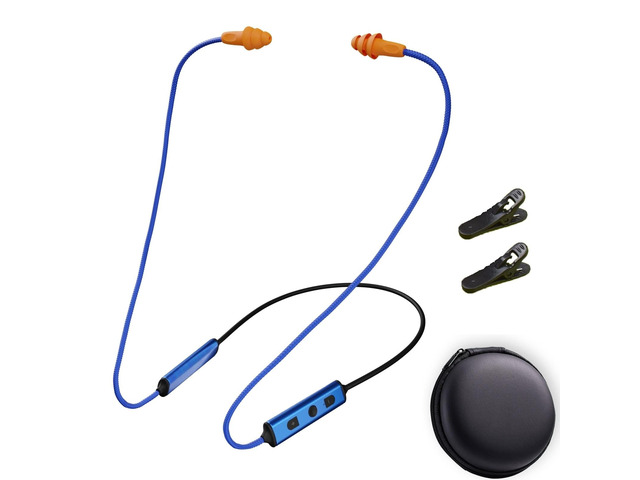 Ear Plugs Bluetooth Headphones for Work, Neckband Wireless Earbuds, Noise Reduction in-Ear Earphones with Mic and Controls, Waterproof Earbuds with...