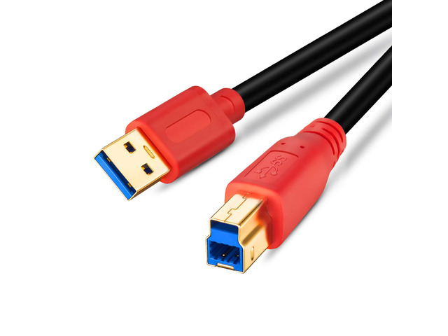 Tan QY USB 3.0 Cable A Male to B Male 3Ft, Type A to B Male Compatible with Hard Disk Drive,Printers,Scanner,USB Hub,Monitor and More (1M/3Ft)
