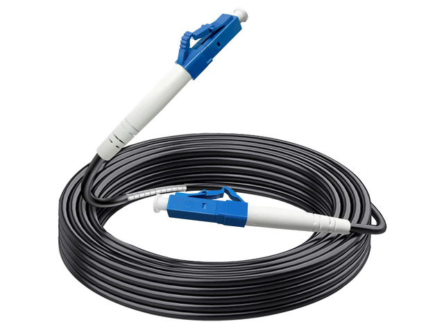 100 Feet (30 Meters) LC to LC Outdoor Armored Simplex Fiber Patch Cable, Single Mode Fiber Optic Cable Jumper Optical Patch Cord, 9/125um, (OS1/OS2...