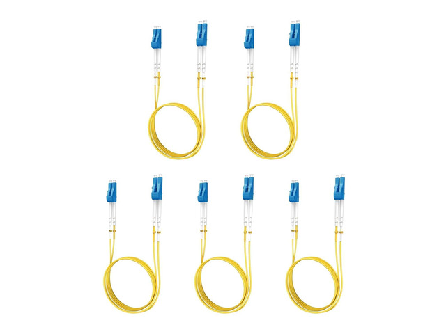 Single Mode Fiber Lc to Lc 1m (3.28 ft) 5 Pack, OS2 Single Mode Fiber Patch Cable Duplex, Singlemode Fiber Optic Cable Lc to Lc, LSZH SM Jumper...